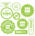 gmo free stamps stickers and labels vector image