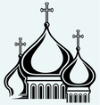 bulbous domes of orthodox cathedral temple vector image