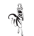 fashion model sketch vector image