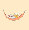 having rest and enjoying vacations concept vector image vector image
