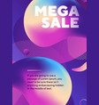 mega sale text with abstract neon shapes vector image