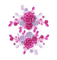 peony blossom and abstract florals pattern vector image vector image