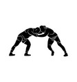 Wrestling logo template symbol silhouette design Vector Image