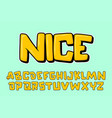 alphabet yellow cute simple graffity text l vector image vector image