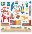 set with design elements symbols sweden vector image