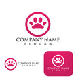 dog paw logo and symbol elements vector image vector image