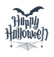 happy halloween lettering vector image