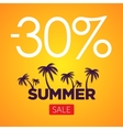 summer sale orange banner palm silhouette vector image