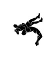 wrestling logo template symbol silhouette design vector image