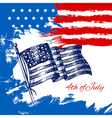 4th of july background with american flag vector image vector image
