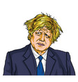 boris johnson uk prime minister cartoon caricature vector image vector image
