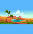 palm tree in desert oasis cartoon landscape vector image