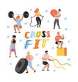 sport gym flat people characters fitness vector image