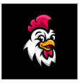 chicken rooster head mascot sport esport logo vector image