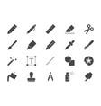 drawing tool flat icons vector image