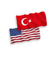 flags turkey and america on a white background vector image