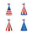 set party hats with flag of the united states vector image