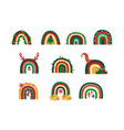 set cute christmas rainbows with different vector image