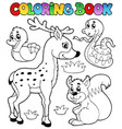 coloring book with forest animals 2 vector image