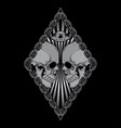 print head skull t shirt design vector image vector image