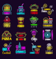 products neon fast food lighting emblem vector image vector image