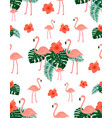 seamless flamingo pattern vector image vector image