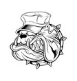 bulldog wearing hat hand drawing vector image vector image