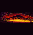 cartoon volcano cave with lava flow inside vector image vector image