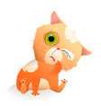 cute pet cat or kitten cleaning clipart for kids vector image