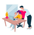 people talking via video chat family at home vector image vector image