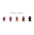 3d colour rocket set realistic space ship vector image