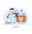 cyber defence network security digital protection vector image