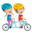 Family riding bicycle together Royalty Free Vector Image