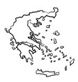 greece map from contour black brush lines vector image