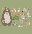 set with cute animals vector image vector image