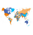 world map in four colors on white background high vector image vector image