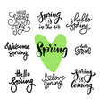 spring time lettering greeting cards set special vector image vector image
