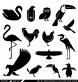 set of geometrically stylized bird icons vector image