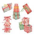 christmas watercolor element hand painting vector image vector image