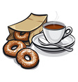 coffee and donuts vector image vector image