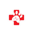 pet paw clinic health logo icon vector image