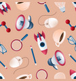 seamless pattern with flying rocket science vector image