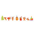 horizontal banner with christmas dogs vector image