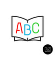 abc book icon dictionary or children educations vector image vector image