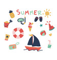 hand drawn of cute summer elements vector image