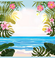 summer tropical background with exotic floral vector image