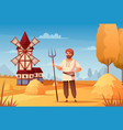 medieval peasant background vector image