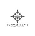 compass and gate logo design template vector image vector image