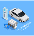 hydrogen station isometric vector image vector image
