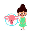 sad sick young women with pain in uterus vector image
